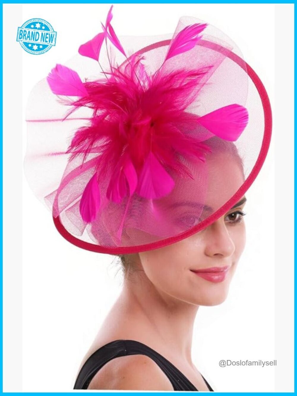 Fascinator Feather Tea Party Hat Veil Headband Hair Clip Cocktail Derby